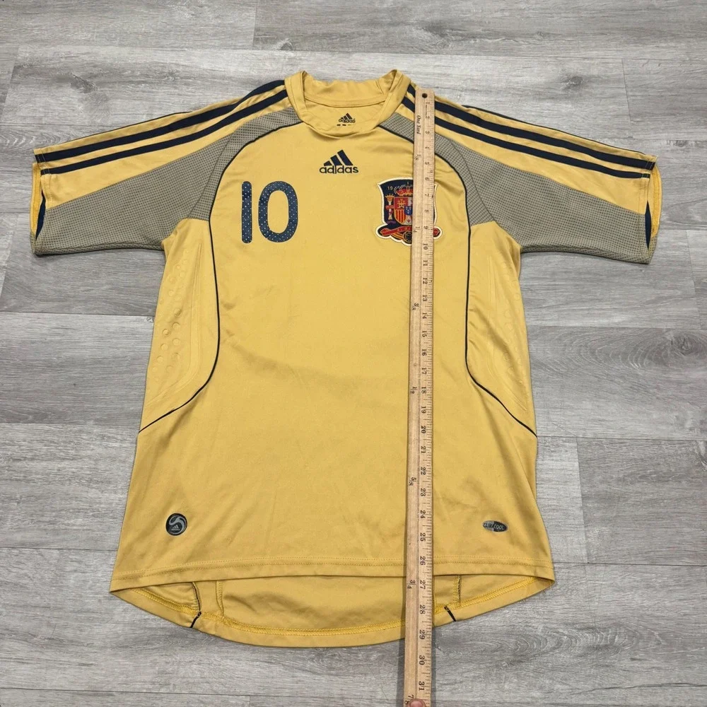 Adidas Spain 2008 Away Jersey Fabregas 10 Gold Euro Soccer Men Medium